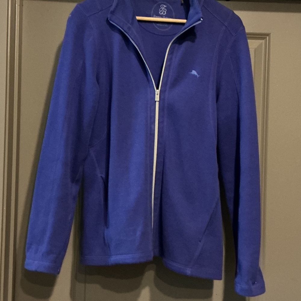 Tommy Bahama Blue Full-Zip Jacket Cotton Mens Sz Large
